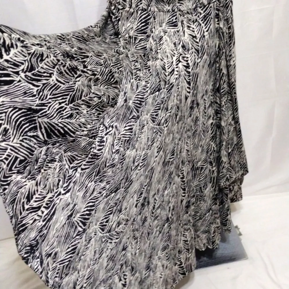 Anthropologie Lapis Abstract Leaf Maxi Skirt Self Tie Waist Boho Resort Small